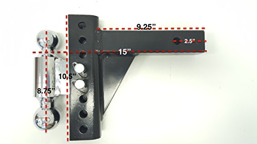 MaxxHaul 70380 Black/Chrome Adjust Dual Ball Mount