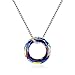 AOBOCO Circle Crystal Necklace 925 Sterling Silver Volcano Crystal Pendant Necklace for Women Volcanic Jewelry for Women Christmas Birthday Holiday Gifts (Dia 0.78