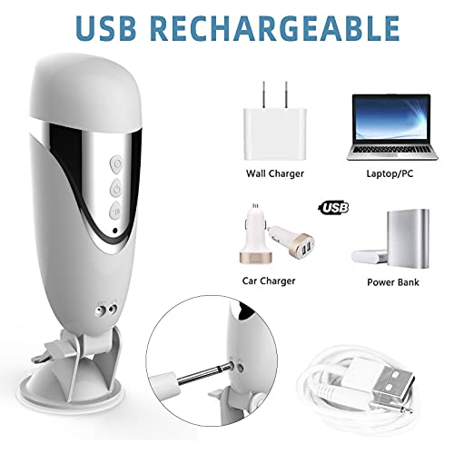 Vibrating Male Masturbator Cup, Edan\'s Secret Electric Handsfree Stroker Sex Toy with Base, 10 Vibration Modes for Men, Sexy Moan, 3D Realistic Vagina, Penis Tranning Adult, Waterproof