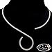 2 mm Thin Silver Swirl Hammered Neckwire Choker Collar Necklace Wire (CS8)