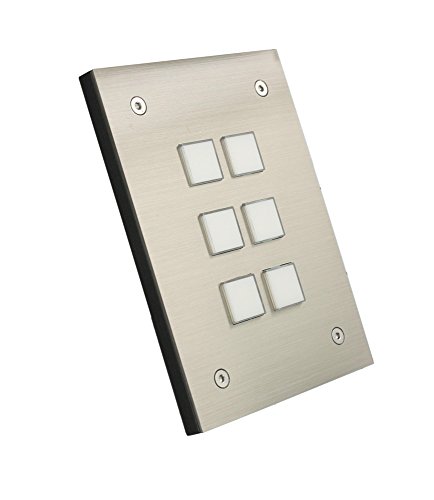 Leviton 113A00-9 Omni-Bus 6-Button, Brushed Stainless