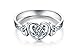 BORUO 925 Sterling Silver Ring Celtic Knot Heart High Polish Tarnish Resistant Eternity Wedding Band Stackable Ring