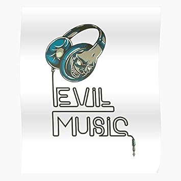 Music Skull Headphones Heavy Musican Dj Band Metal Rockstar Regalo para