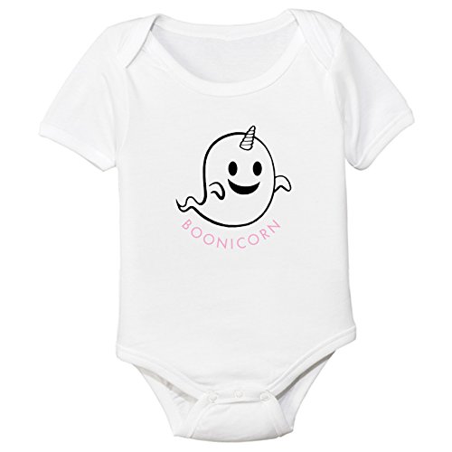 Boonicorn Ghost Organic Cotton Halloween Baby Bodysuit (12-18M)