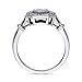BERRICLE Sterling Silver Art Deco Cubic Zirconia CZ Fashion Ring for Women, Rhodium Plated Size 4-10