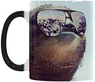 Funny Sloth Wearing Sunglasses Color Changing Mug Morphing Coffee Mugs Cup - 11oz sizes