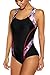 beautyin Women's Pro One Piece Athletic Bathing Suit Color Block Swimsuit