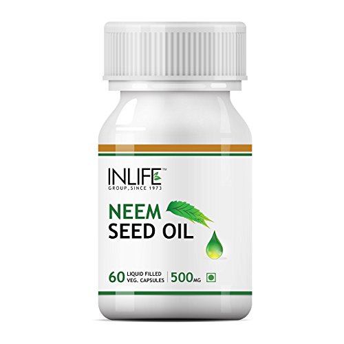 INLIFE Neem Seed Oil Supplement, 500mg (60 Vegetarian Capsules)