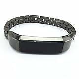Fitbit Alta Bands, Lwsengme Steel Fitbit Alta Smart Classic Accessory Replacement Bands (Dark Metal)