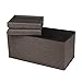 Otto & Ben [2pc Set] Folding Toy Box Chest with SMART LIFT Top Linen Fabric Ottomans Bench Foot Rest for Bedroom and Living Room, 30