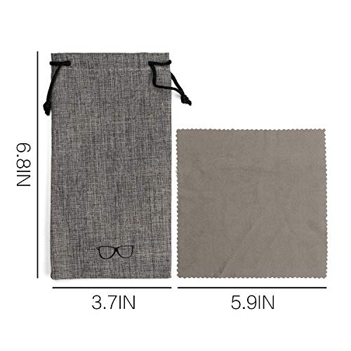 Vemiss Hard Shell Eyeglasses Cases, Linen Fabrics Protector Sunglasses Case, Large Glasses Case (Large Gray/Gray) - Thumbnail 7