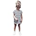 FEITONG Toddler Little Girl Casual Short Sleeve Party Striped Princess Dresses (2-3Years, Black)
