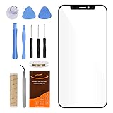 Original Replacement 100% Real Glass Outer Screen Front Glass Lens for iPhone X (Black)