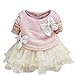 Juicart Baby Girls Dresses Long Sleeve Crochet Sweater Tops Lace Bowknot Tutu Clothing (9-12 Months, Pink)