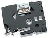 Brother 3/4 Inch x 26.2 Feet Gold on Black Labeling Tape (TZ344)