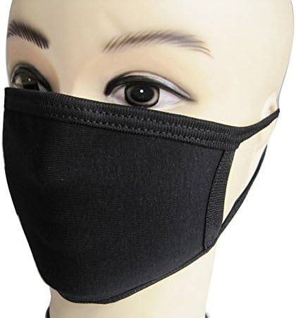 10 Pcs Pure Black Cotton Face Mask Mouth Mask Earloop Face Mask Anti-dust Mouth Mask Winter Mask for Outdoor Use