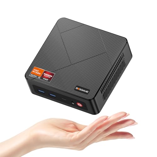 Mini PC BOSGAME E4, Mini Computer Windows 11 Pro con Ryzen 5 3550H (fino a 3,7 GHz), 16 GB DDR4, 512 GB SSD, Supporta Triplo Display 4K, Doppia Ethernet – Efficiente per ufficio e uso quotidiano