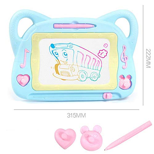 Drawing Board Educational Toy for Kids Writing Painting Graffiti Colorful Magnetic Cat Head - Blue