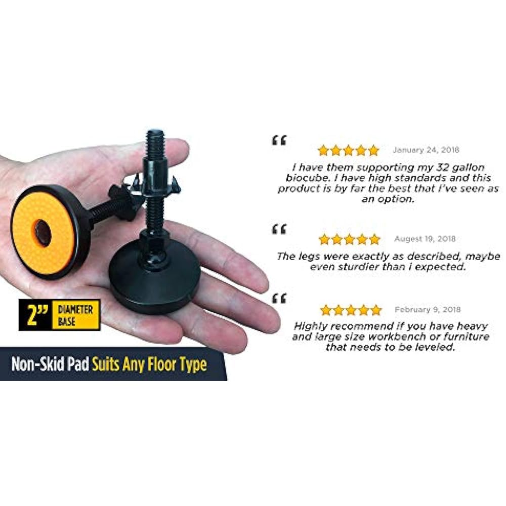 Swivel & Adjustable Leg Leveler Feet 2Pack Carbon Steel Self