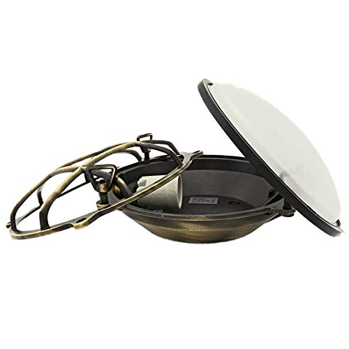 Brootzo Rota Plafondlamp van messin een vintage retro scheepslamp voor wand muur huem, buitenlamp LED (Antiek brons) - Afbeelding 7