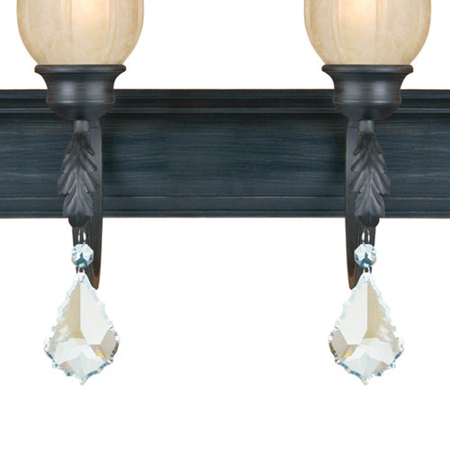 Yosemite Home Decor 83194-4SS Jessica Four Light Bath Vanity with Egyptian Crystals and Brown Cyan Glass in Sierra Slate Finish, 36" x 13.75" - Thumbnail 2