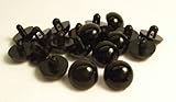 Sassy Bears 9mm Solid Black Sew-in Eyes for Bear, Doll, Puppet, Plush Animal and Craft - 10 Pairs