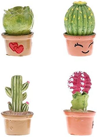 TENDOC 4 Pack 1/12 Dolls House Potted Succulent Plants in Pots Mini Home Garden Accessory Green Plant for Dollhouse Decorations
