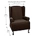 Maytex Pixel Ultra-Soft Stretch Textured Mini Dot 1-Piece Wing Chair Furniture Cover Slipcover, Chocolate Brown