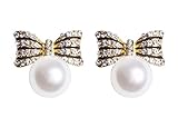 MISASHA Celebrity Designer Imitation Pearl Bowtie Studs Earrings