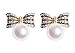 MISASHA Celebrity Designer Imitation Pearl Bowtie Studs Earrings