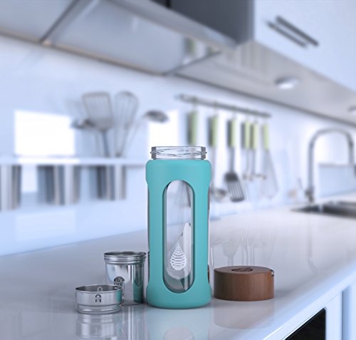 pH HYDRATE Glass Alkaline Water Bottle Filter - Portable Alkaline Water Filter Ionizer - Water Filter Bottle - Increase pH, Reduce Fluoride, Remove Heavy Metals & Chlorine, NEW 2018 (10oz/300ml) - Thumbnail 7