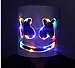 ZEULYCHAPMAN Halloween Costume Kids DJ Helmet Music Festival LED Mask Disco Lights Headgear Carnival Cosplay Light Up Mask Prop Latex Full Head Hat Rave Party White for Men (White, One Size)