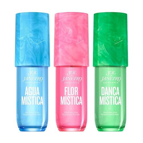Sol de Janeiro Limited Edition Perfume Mist Travel Size Bundle | Agua, Flor, and Danca Mistica | 3 pc set - 3.0 fl oz/90 ml