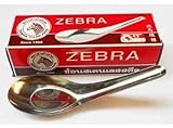 12x Chinese Thai Japanese Soup/rice/spoons By Zebra High Quality Stainless Steel