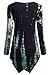 Sixother Womens Tie Dye Tunics Long Sleeve Hankerchief Hemline Tops Fall Shirts Blue Green