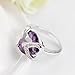 FENDINA Womens Jewelry Elegant Wedding Engagement Bands Ring Heart Amethyst Promise Rings for Her - 18K White Gold Plated - Luxurious Series-FR795, Size 9