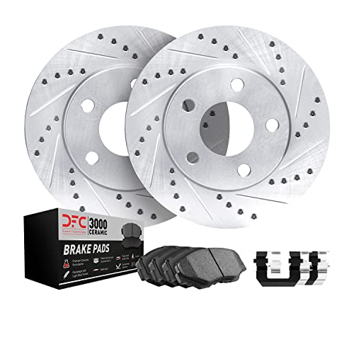 Dynamic Friction Company Front - Brake Rotors-Drill/Slot-Silver with Ceramic Br…