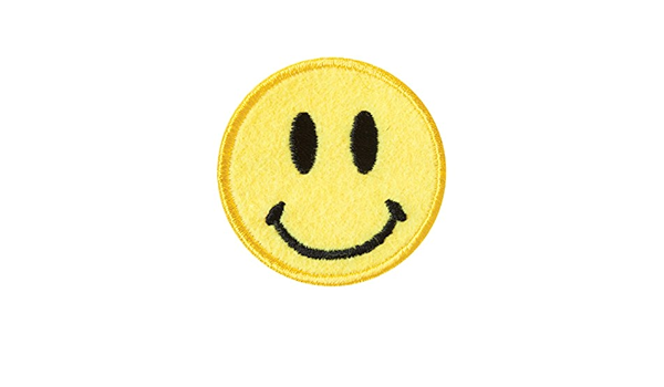 Amazon Com Yellow Felt Smile Face Patch Arts Crafts Sewing