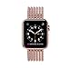 Wearlizer Rose Gold Compatible with Apple Watch Band 38mm 40mm 41mm for iWatch Womens Mesh Loop Stainless Steel Replacement Dress Chain Metal Strap Beauty Wristband Series SE 7 6 5 4 3 2 1