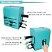 Power Plug Adapter (Turquoise) - International Travel - w/4 USB Ports Work for 150+ Countries - 220 Volt Adapter - Travel Adapter Type C Type A Type G Type I for UK Japan China EU Europe European