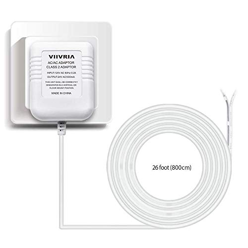 24V Power Adapter Transformer With 16.4ft Cable - UL Listed For Ring Doorbell & Smart Thermostats (Nest, Ecobee, Honeywell)