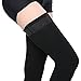 PPXGOGO Thigh High Compression Socks, Firm Support 20-30 mmHg Gradient Compression Stockings with Silicone Band. Treatment for Running, Edema, Varicose Veins, Pregnancy, Nursing.(Black,XL)