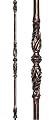 Stair Part Shop - 5/8" Round - Ornate Hollow Iron Baluster -ÊCrown - Antique Copper