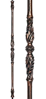 Stair Part Shop - 5/8" Round - Ornate Hollow Iron Baluster -ÊCrown - Antique Copper