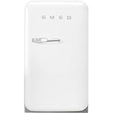 Smeg FAB5 Retro Mini Fridge &ndash; 50s Style Compact Small Refrigerator, 1.2 cu ft, Automatic Defrost, LED Lighting, Adjustable Shelves&ndash; Made in Italy &ndash; Perfect for Home, Dorm, Office, Hotel -White