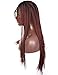 BLUPLE Ombre Wine Red Micro Braided Lace Front Wigs Dark Roots Burgundy Synthetic Heat Resistant Hair Braiding Styles 2 Tone 1B 99J Lace Wig for Black Women (24 inches, Micro Braided,T1B/Wine Red)