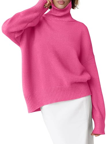 ANRABESS Women Turtleneck Oversized Knit Sweater
