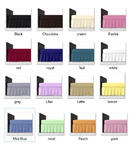 Queens Land Home Plain Dyed Pollycotton Easy Care Frilled Base Valance Bed Sheet in 19 Colours (Red, King)