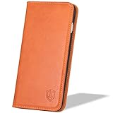 SHIELDON Slim Fit Flip Wallet Case with Magnet Closure and Card Slots for iPhone 6 Plus/ 6S Plus - Brown