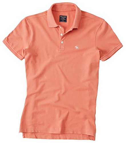 Abercrombie Men's Stretch Icon Polo Shirt Tee, Size M, Coral (627551359)